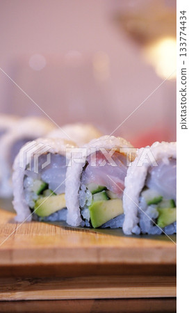A shot of tasty sushi up close A shot of tasty sushi up close 133774434