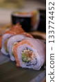 A shot of tasty sushi up close 133774452