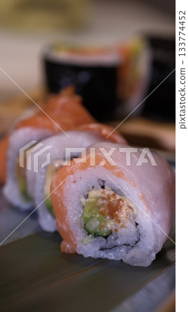 A shot of tasty sushi up close A shot of tasty sushi up close 133774452