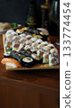 A shot of tasty sushi up close 133774454