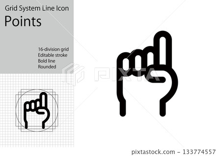 Hand icon, pointing, showing points, checks, etc. 133774557