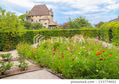 Castle Yvoire and Garden of Five Senses in Yvoire, France Castle Yvoire and Garden of Five Senses in Yvoire, France 133774602