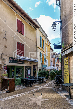 The narrow streets of the old village Moustiers Sainte Marie in 133774744
