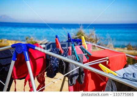 Clothes hanging to dry outdoor 133775065
