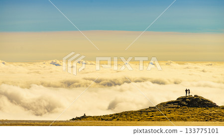 Clouds above mountain. Serra da Estrela in Portugal. Clouds above mountain. Serra da Estrela in Portugal. 133775101