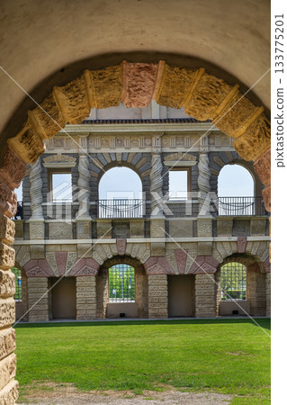 Arcade in Palazzo Ducale, Mantua, Italy 133775201