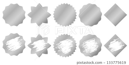 Set of scratch off layers of various shapes 133775619