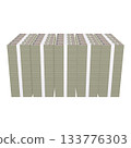 Economic illustration material - pile of new banknotes, realistic 10,000 yen bills, 1 billion yen bills, stacked flat (2_3) 133776303