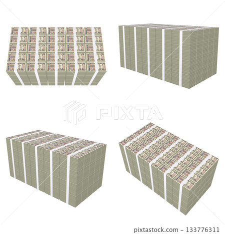 經濟插畫素材-成疊的鈔票,新版鈔票,逼真的10000日元,10億日元,平鋪堆疊(2),切割好的四片套裝(2) 經濟插畫素材-成疊的鈔票,新版鈔票,逼真的10000日元,10億日元,平鋪堆疊(2),切割好的四片套裝(2) 133776311