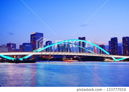 Sumida River Bridge Illumination Tsukiji Bridge Sumida River Bridge Illumination Tsukiji Bridge 133777058