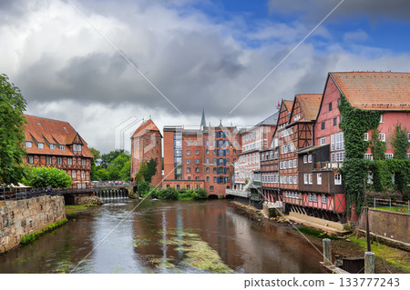Former Ilmenau harbor in Luneburg, Germany 133777243
