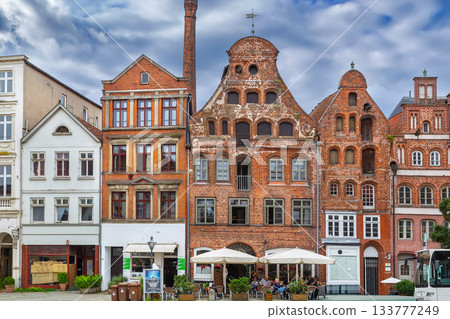 Street in Luneburg city center, Germany 133777249