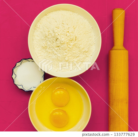 Preparation for baking, bake ingredients. 133777629