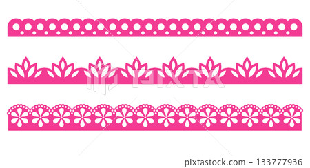 Lace scallop border edge frame pattern vector trim tape simple forms with gentle lines. This punch paper design adds light texture. A soft accent for craft pages. Lace scallop border edge frame pattern vector trim tape simple forms with gentle lines. This punch paper design adds light texture. A soft accent for craft pages. 133777936