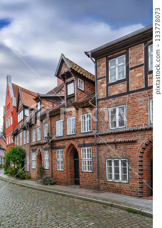 Street in Luneburg subsidence areas, Germany Street in Luneburg subsidence areas, Germany 133778073