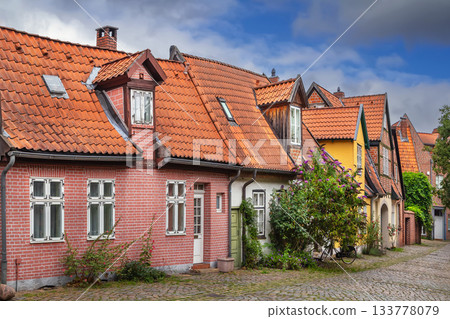 Street in Luneburg subsidence areas, Germany Street in Luneburg subsidence areas, Germany 133778079