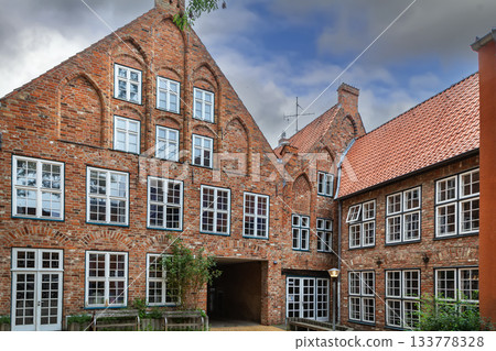 Courtyard in Lubeck, Gerrmany 133778328