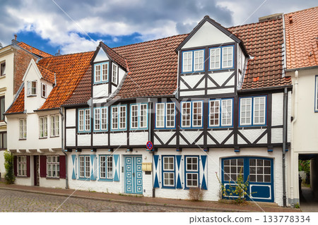 Street with historical houses in Lubeck, Germany Street with historical houses in Lubeck, Germany 133778334