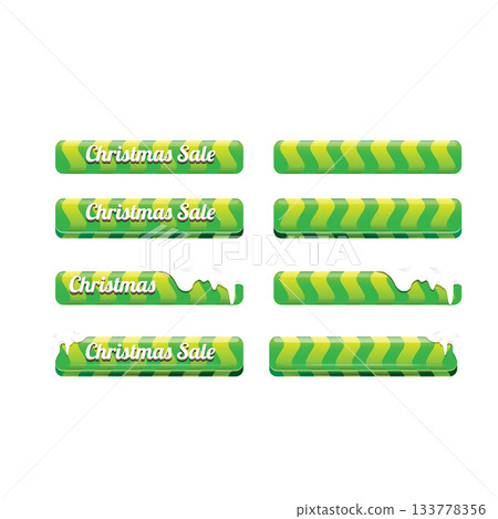 Christmas vector green glossy buttons set isolated on white background. Web green christmas sale buttons with snow, snow flakes, ice border. Winter button collection Christmas vector green glossy buttons set isolated on white background. Web green christmas sale buttons with snow, snow flakes, ice border. Winter button collection 133778356