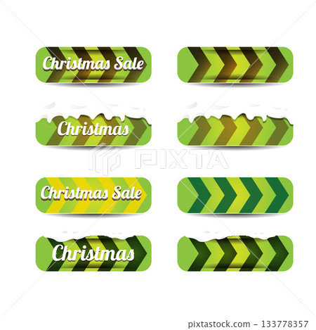 Christmas vector green glossy buttons set isolated on white background. Web green christmas sale buttons with snow, snow flakes, ice border. Winter button collection Christmas vector green glossy buttons set isolated on white background. Web green christmas sale buttons with snow, snow flakes, ice border. Winter button collection 133778357