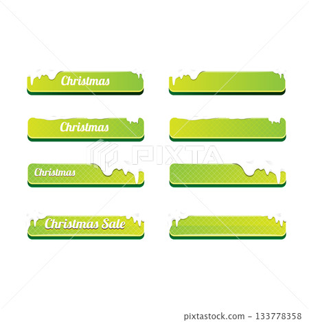 Christmas vector green glossy buttons set isolated on white background. Web green christmas sale buttons with snow, snow flakes, ice border. Winter button collection Christmas vector green glossy buttons set isolated on white background. Web green christmas sale buttons with snow, snow flakes, ice border. Winter button collection 133778358