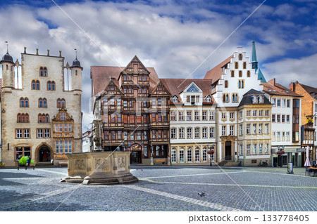 Marktplatz square in Hildesheim, Germany 133778405