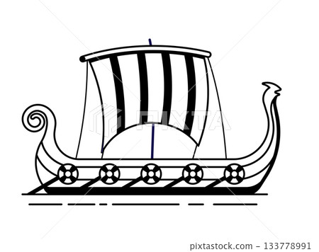 Authentic Viking Warrior Drakkar Ship 133778991