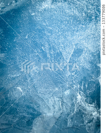 The Texture of a Frozen Piece of Ice , Close-up 133779086