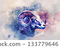Abstract astrological concept of Aries zodiac sign symbol 133779646