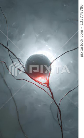 Artistic image of the meeting of reproductive cells that will generate a human life. 133779786