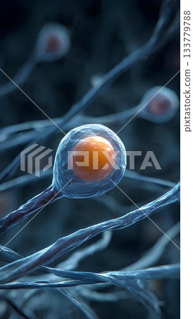 Artistic image of the meeting of reproductive cells that will generate a human life. 133779788