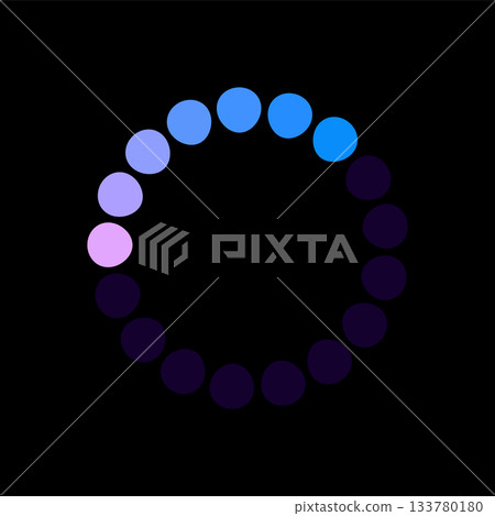Colorful circle loader icon. Symbol of reload, refresh, loading, recycle and repeat. Interconnecting round arrow vector icon 133780180