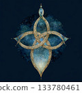 Symbol representing the convergence of magic and cosmic elements, featuring intricate patterns and celestial motifs 133780461