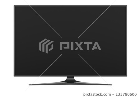 Modern flat screen tv, front view. 3d rendering Modern flat screen tv, front view. 3d rendering 133780600