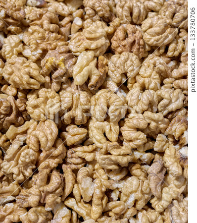 Close up of fresh walnuts, selective focus. 133780706
