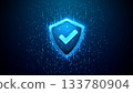 Cuber security background. Digital shield icon protecting cyber data 133780904
