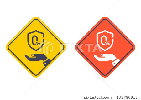 0 percent rate icon. 133780915