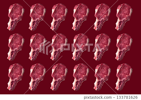 Raw uncooked beef steak entrecote, isolated Raw uncooked beef steak entrecote, isolated 133781626