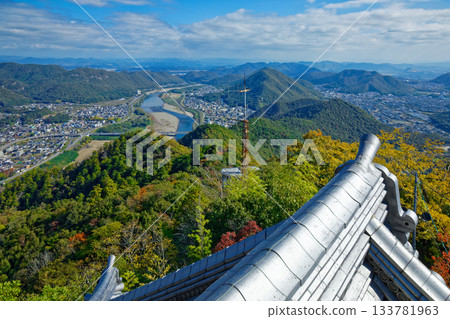 從岐阜城眺望長良川方向的城市景觀 從岐阜城眺望長良川方向的城市景觀 133781963
