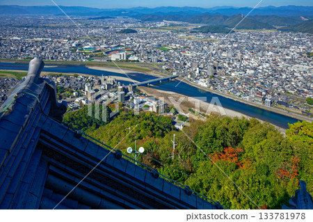 View of the cityscape towards the Nagara River from Gifu Castle 133781978