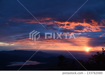 Dawn and sunrise at the fifth station of Mt. Fuji Dawn and sunrise at the fifth station of Mt. Fuji 133782080