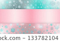 illustration of a festive Christmas banner with snowflakes in pastel pink-turquoise and silver colors using soft gradient leaving space for text 133782104