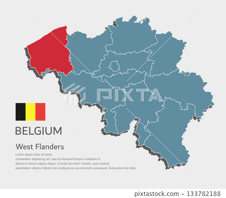 Vector map of Belgium - West Flanders Province Vector map of Belgium - West Flanders Province 133782188