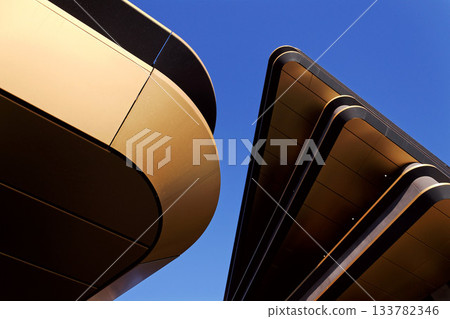 Masarycka MSD Masaryk Station Development office and retail building by Zaha Hadid Architects with golden facade on November 19, 2025 in Prague, Czech Republic. Masarycka MSD Masaryk Station Development office and retail building by Zaha Hadid Architects with golden facade on November 19, 2025 in Prague, Czech Republic. 133782346