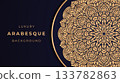 Vintage invitation card with ornate elegant abstract floral design background 133782863