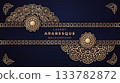 Vintage invitation card with ornate elegant abstract floral design background 133782872