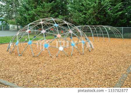 Milton WA USA, Nov 29, 2025 - Children's playground on the territory of the preschool 133782877