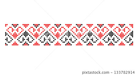 Dotted Red Black Hearts Ornament from Ukraine Dotted Red Black Hearts Ornament from Ukraine 133782914