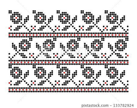 Beaded Poltava Floral Repeat Ornament Beaded Poltava Floral Repeat Ornament 133782924