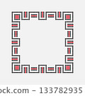Beaded Geometric Frame Border Ornament 133782935